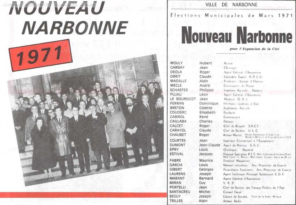 la première équipe municipale 1971