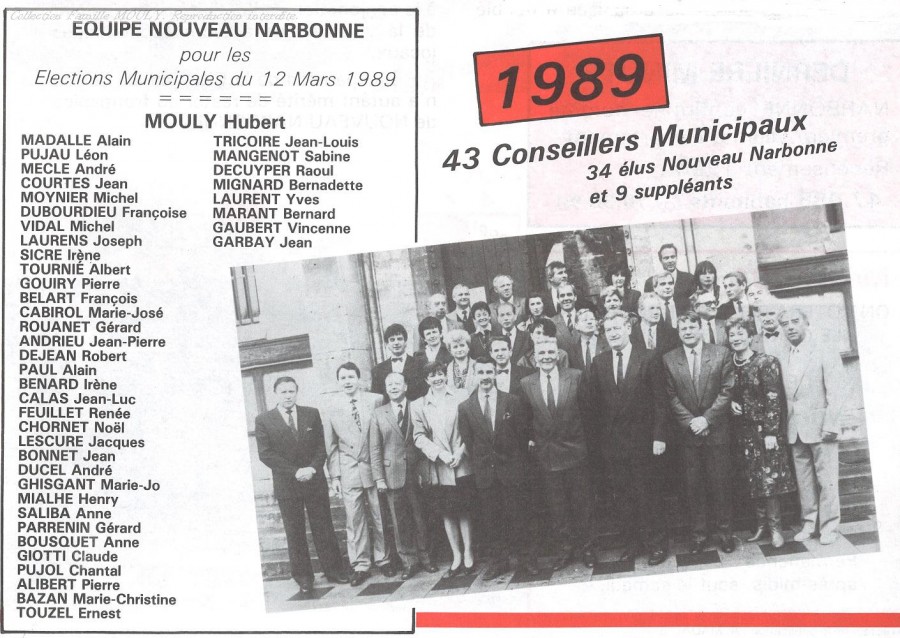 L'équipe municipale 1989