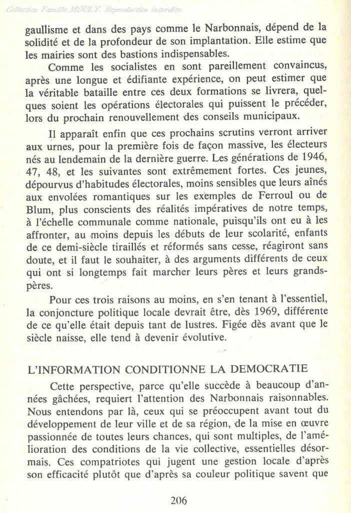 Extrait Midi Libre du 6 décembre 1968