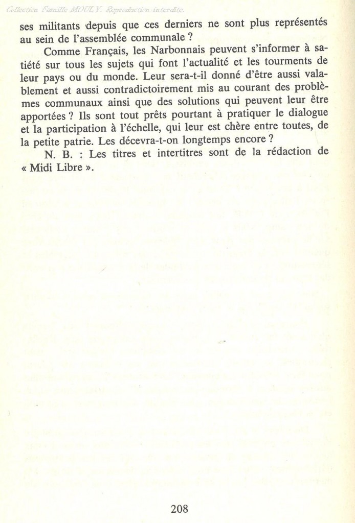 Extrait Midi Libre du 6 décembre 1968