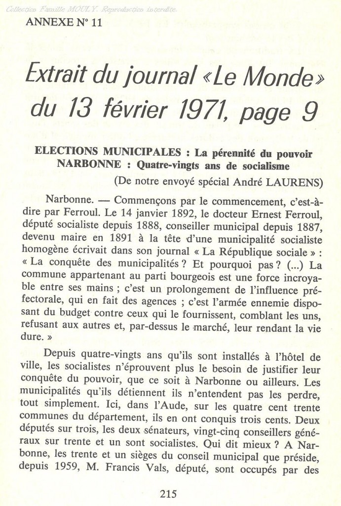Le Monde du 13 février 1971