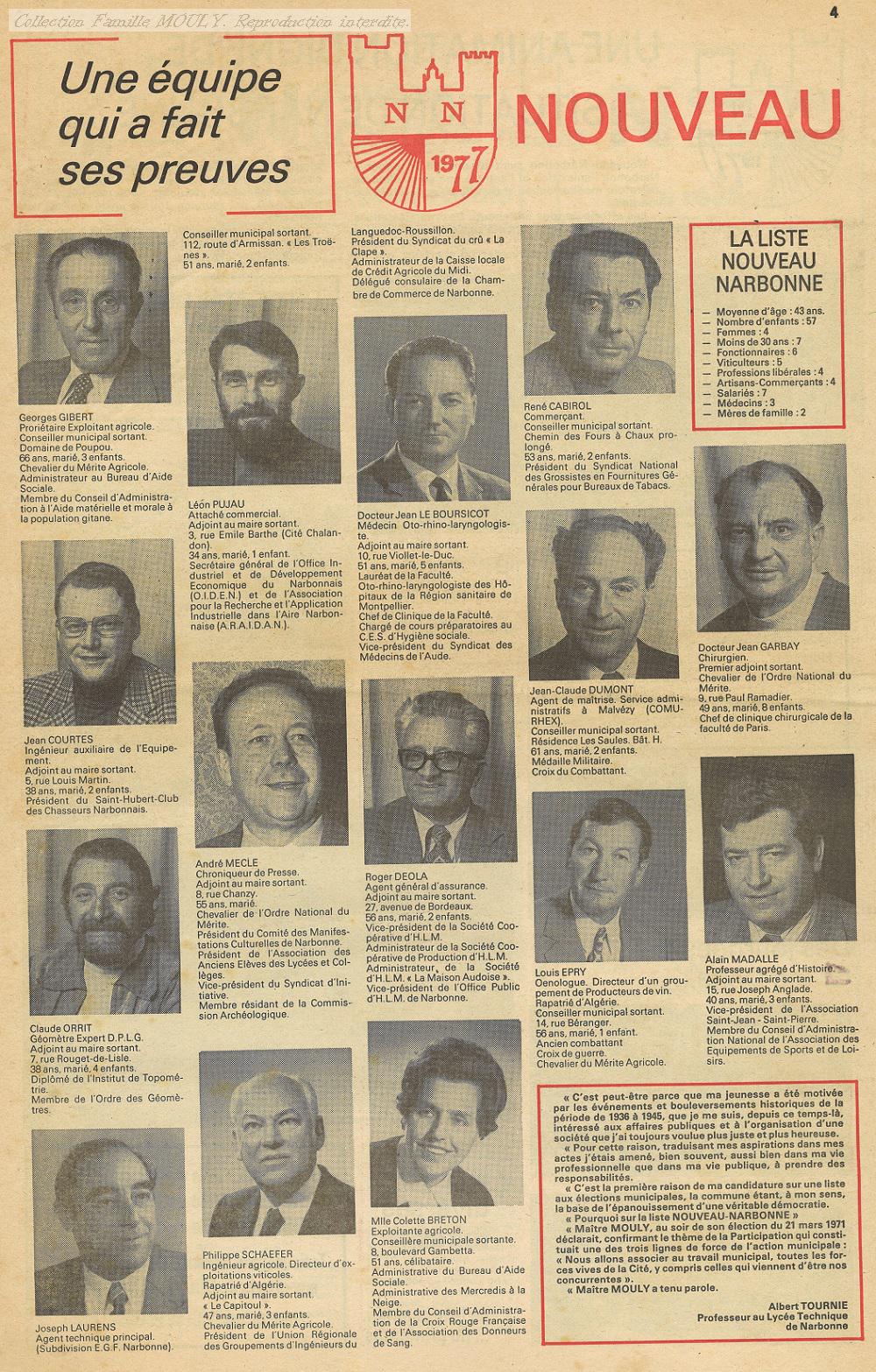 bulletin nouveau narbonne février 1977